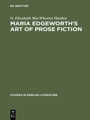 cover image of Maria Edgeworth's Art of prose fiction